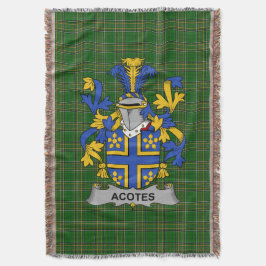 Manta Escudo de armas de la familia Acotes irlandés Cres