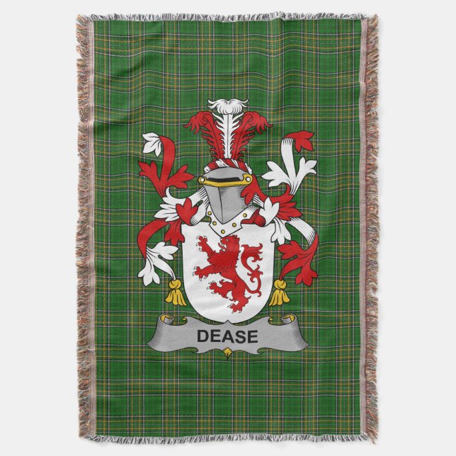Manta Escudo de Armas de la Familia Dease Irlandesa Cres (Frente vertical)