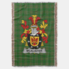 Manta Escudo de Armas de la familia Irish Alister o McAl