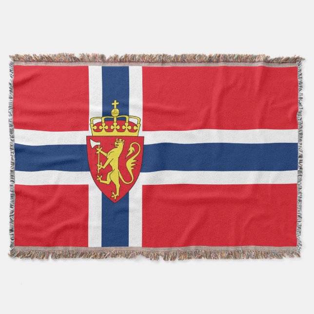 Manta Escudo de armas de Noruega en la bandera de Norueg (Anverso)