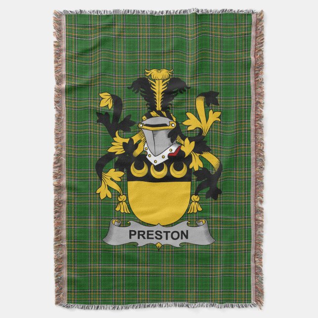 Manta Escudo de armas de Preston en Irlanda Crest Irland (Frente vertical)