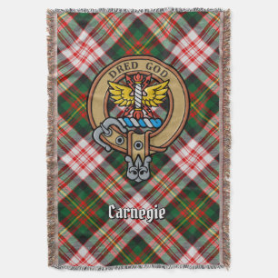 Manta Escudo de armas del clan Carnegie sobre tartán de