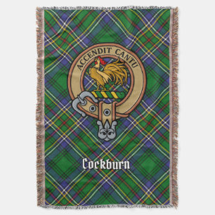 Manta Escudo de armas del clan Cockburn sobre tartán