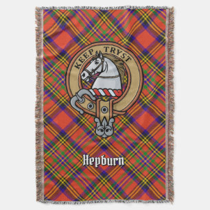 Manta Escudo de armas del clan Hepburn sobre tartán
