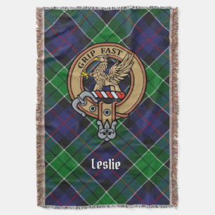 Manta Escudo de armas del Clan Leslie sobre Tartán de Ca