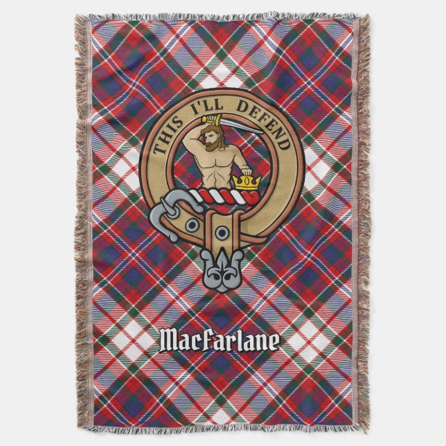 Manta Escudo de armas del Clan MacFarlane sobre Tartán d (Frente vertical)