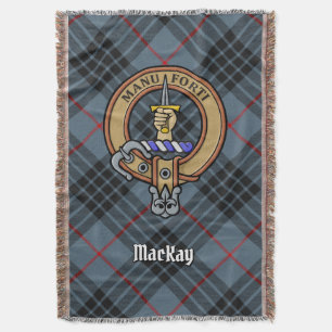 Manta Escudo de armas del Clan MacKay sobre Tartán Azul
