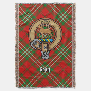 Manta Escudo de armas del Clan Scott sobre tartán rojo