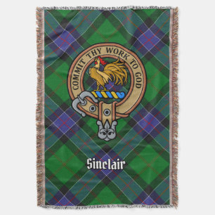Manta Escudo de armas del Clan Sinclair sobre tartán de