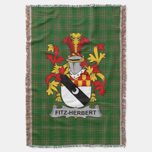 Manta Escudo de armas Fitz-Herbert irlandés Crest Irel (Frente vertical)