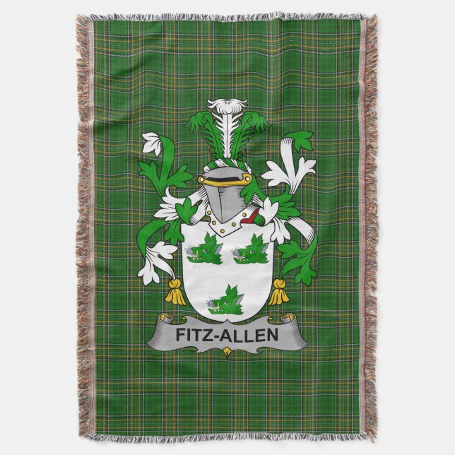 Manta Escudo de armas irlandés Fitz-Allen Crest Irelan (Frente vertical)