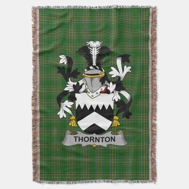 Manta Escudo de armas Thornton irlandés Crest Irlanda (Frente vertical)