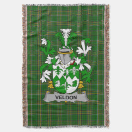 Manta Escudo de armas Veldon irlandés Crest Irlanda