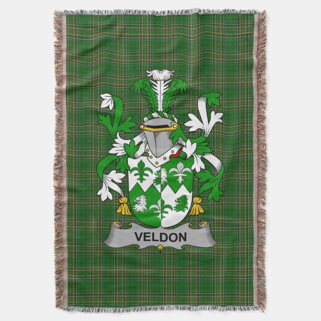 Manta Escudo de armas Veldon irlandés Crest Irlanda (Frente vertical)