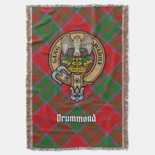 Manta Escudo de Clan Drummond sobre Tartán