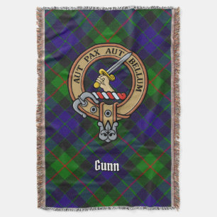 Manta Escudo de Clan Gunn sobre Tartán