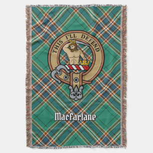 Manta Escudo de Clan MacFarlane sobre Tartán de Caza Ant