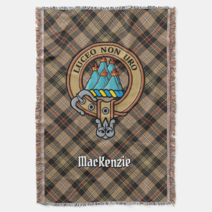 Manta Escudo de Clan MacKenzie sobre Tartán de Caza Brow