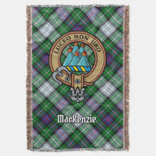 Manta Escudo de Clan MacKenzie sobre Tartán de Vestir