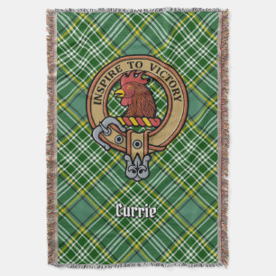 Manta Escudo de gallo de Clan Currie sobre tartán