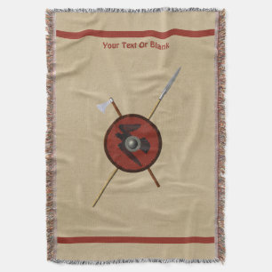 Manta Escudo De Raven Viking Y Armas