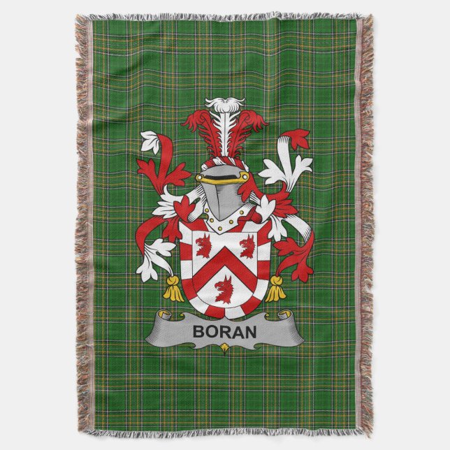 Manta Escudo familiar irlandés de Boran o O_Boran (Frente vertical)