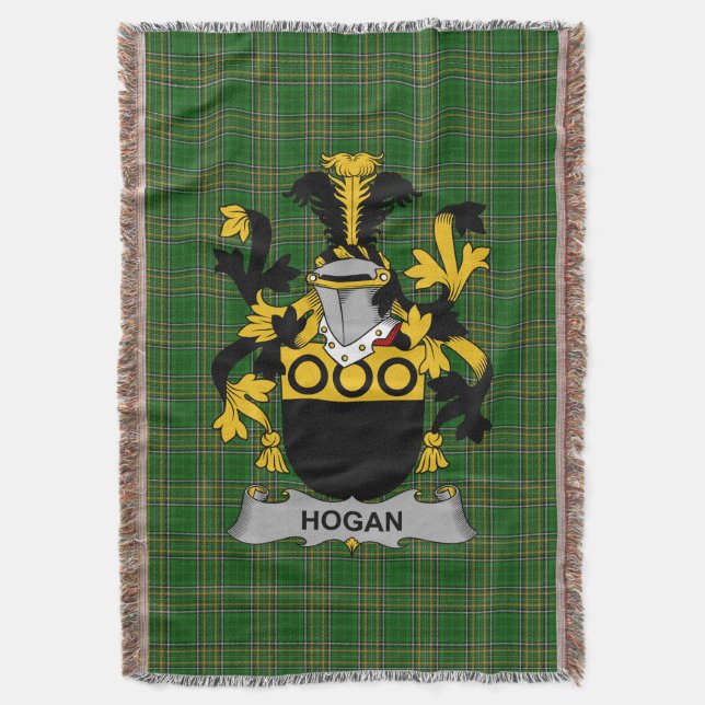 Manta Escudo familiar irlandés de Hogan o O_Hogan (Frente vertical)