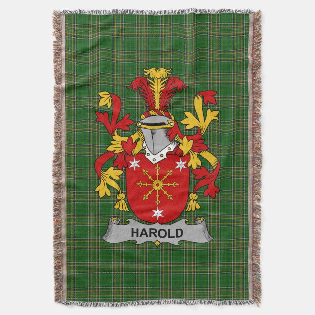 Manta Escudo familiar irlandés Harold o Harrell (Frente vertical)