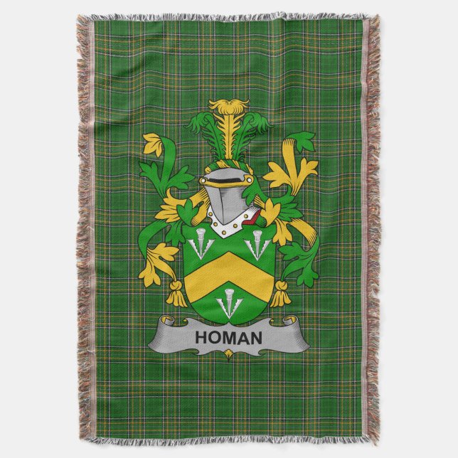 Manta Escudo familiar irlandés Homan o Howman Crest I (Frente vertical)