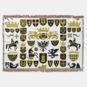 Manta Escudos herálicos, diseños simbólicos.