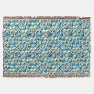 Manta Esferas decorativas vibrantes azules y blancas