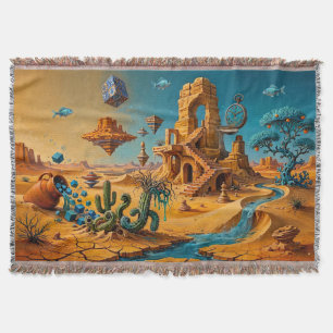 Manta Espejismo del desierto Ocra Naranja Azul Turquesa