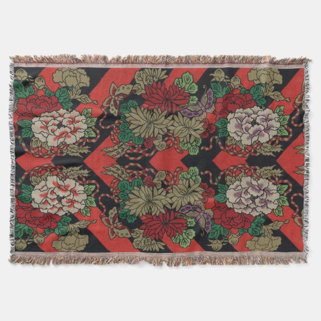 Manta Espejo Espejo del Patrón de Ventiladores Rojos Asi (Anverso)