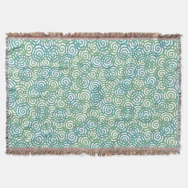 Manta Espirales verdes azules (Anverso)