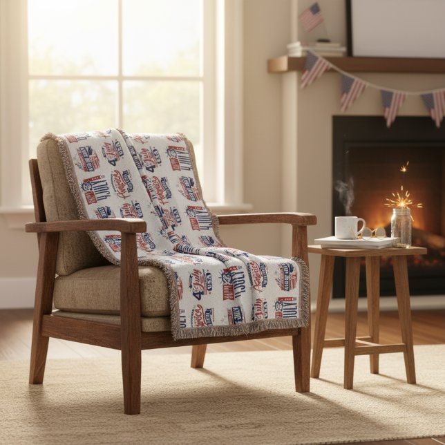 Manta Espíritu de independencia 4 de julio (Spirit of Independence Fourth of July Throw Blanket)