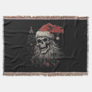 Manta Esqueleto Calavera Divertida Feliz Navidad Santa C