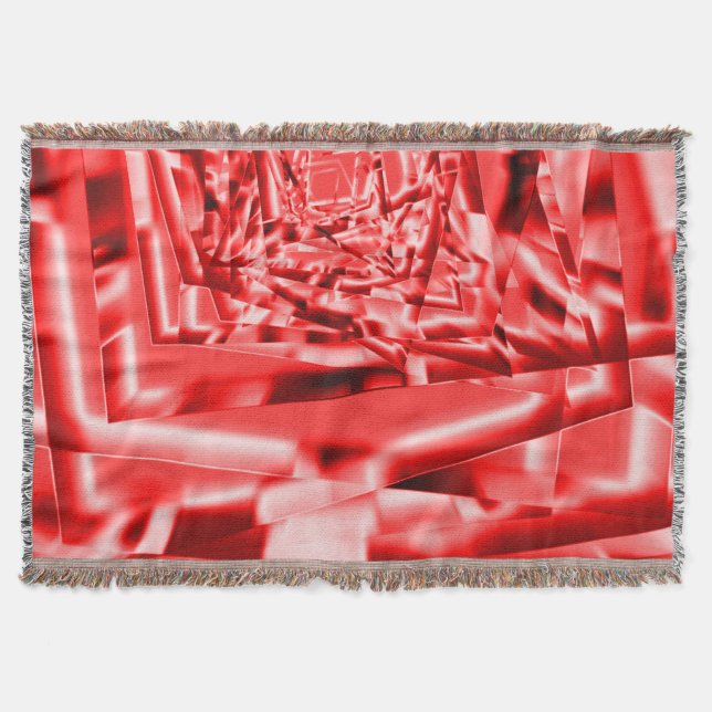 Manta Esquina de cuadrados inclinados, rojo brillante a  (Anverso)