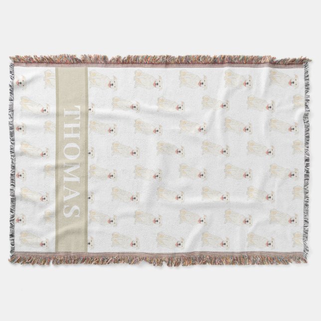 Manta Estafa personalizada de Pitbull (blanco) (Anverso)