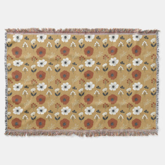 Manta Estampa de flores silvestres y bayas boho