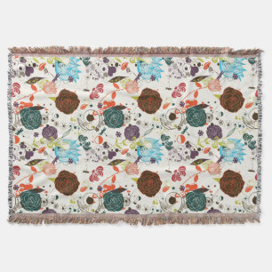 Manta Estampado de flores retro 2