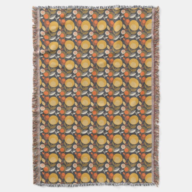 Manta Estampado de flores retro clásico (Frente vertical)