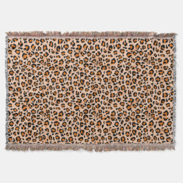 Manta Estampado de leopardo naranja y marrón