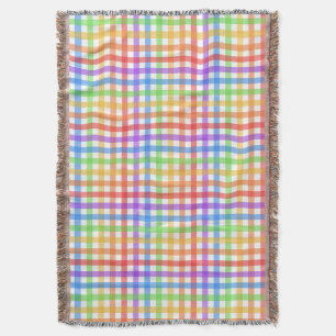 Manta Estampado geométrico de cuadros de gingham arcoíri