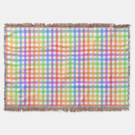Manta Estampado geométrico de cuadros de gingham arcoíri