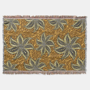 Manta Estilo de Batik Floral Resumen Africano