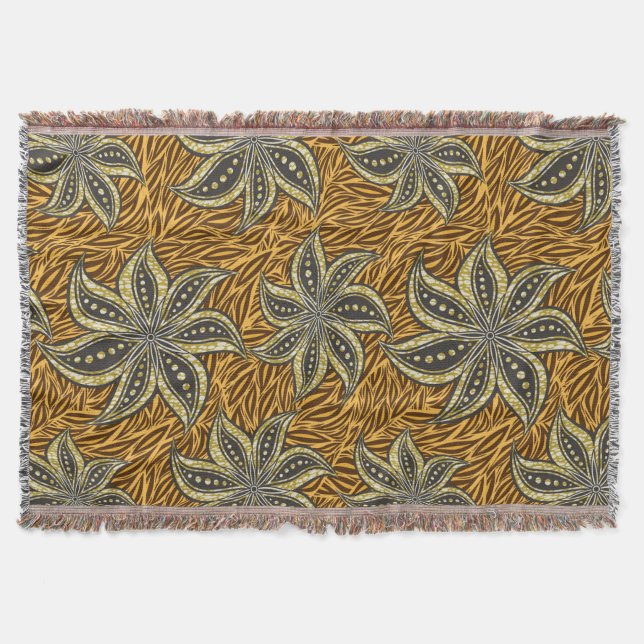 Manta Estilo de Batik Floral Resumen Africano (Anverso)