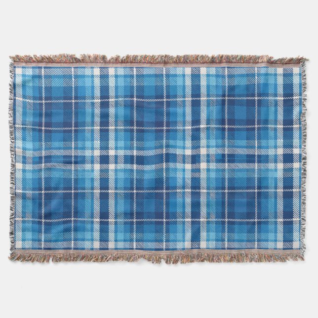 Manta Estilo de granja de Blue Plaid (Anverso)