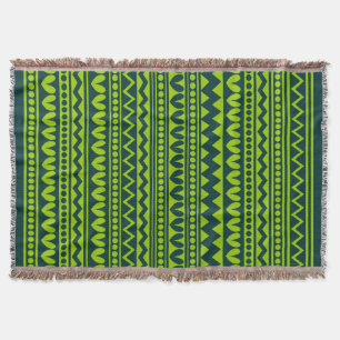 Manta Estilo tribal - Selva oscura en verde marciano