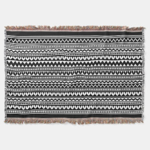 Manta Estilo tribal V2 - negro en blanco