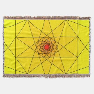 Manta Estrella Geométrica Explosiva - Diseño Amarillo y